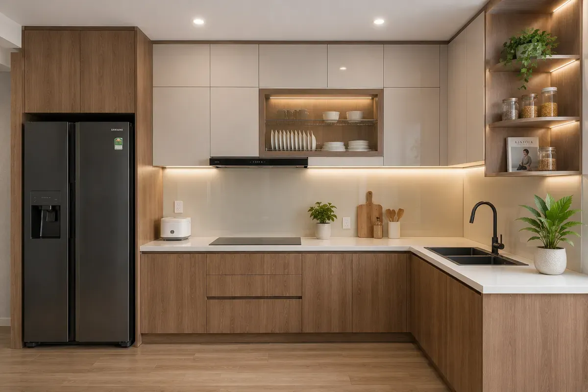 Báo giá tủ bếp nhựa Picomat theo vật liệu thực tế
