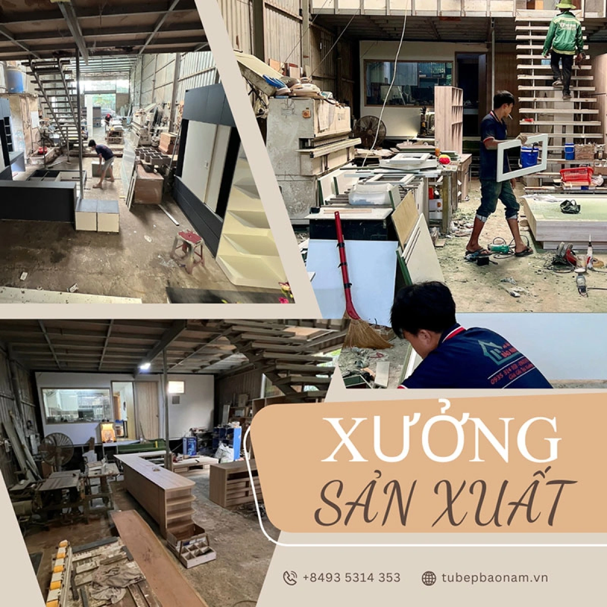 Đóng tủ bếp theo yêu cầu tại xưởng Bảo Nam