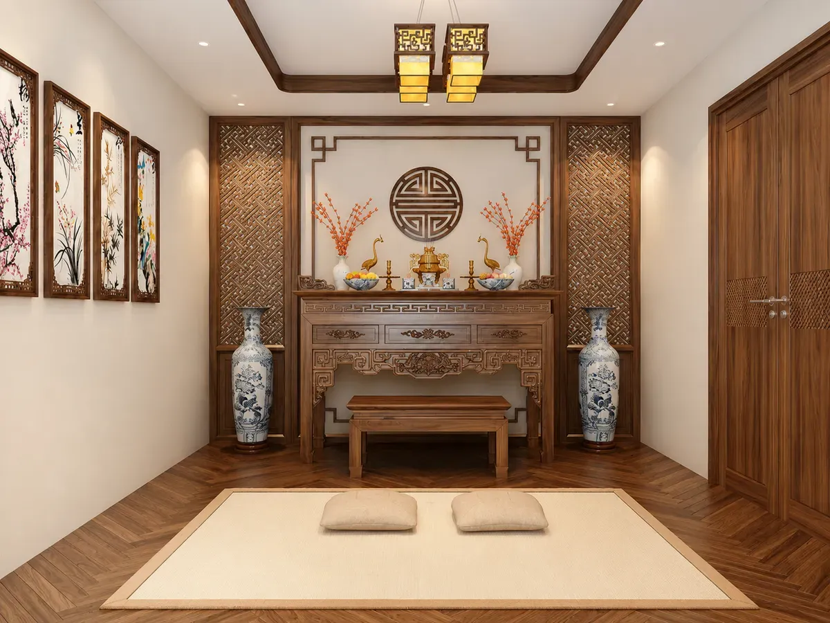 Không gian thờ cúng cần sự yên tĩnh và gọn gàng