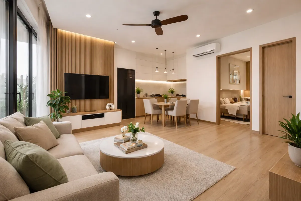 chi phí nội thất chung cư 2 phòng ngủ 70m2