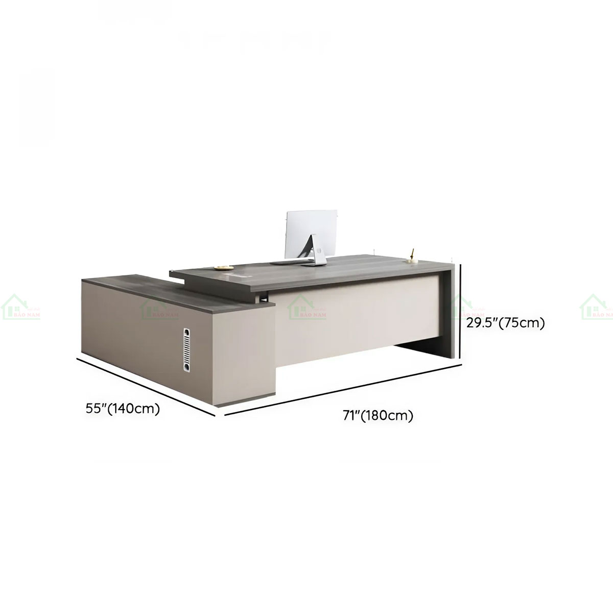 Bàn Làm Việc Chữ L Có Tủ Phụ Hiện Đại Đẹp PLV10