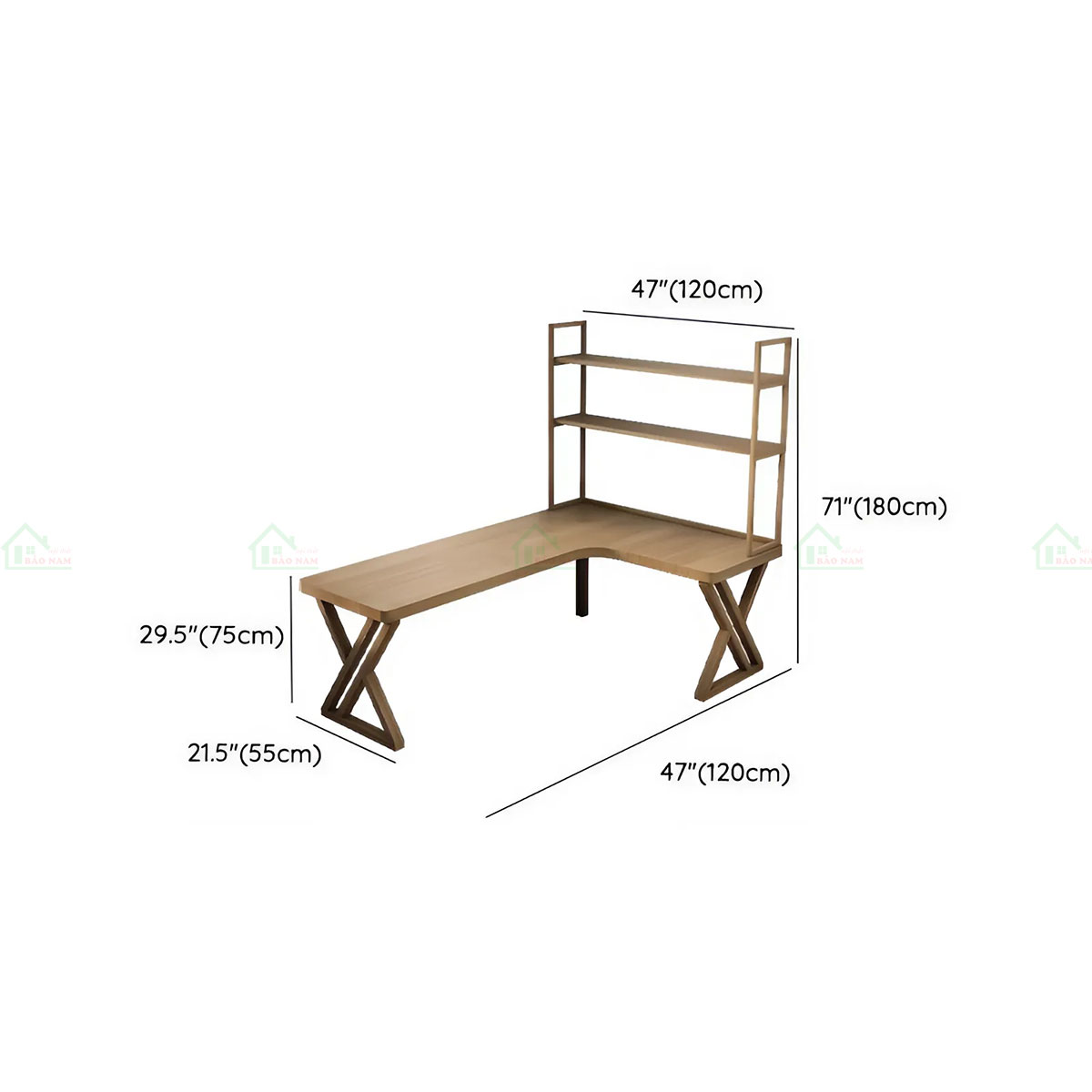 Bàn Làm Việc Chữ L Gỗ Tự Nhiên Hiện Đại Đơn Giản PLV18