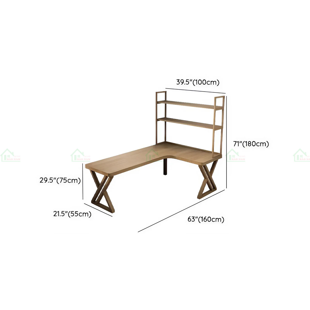 Bàn Làm Việc Chữ L Gỗ Tự Nhiên Hiện Đại Đơn Giản PLV18
