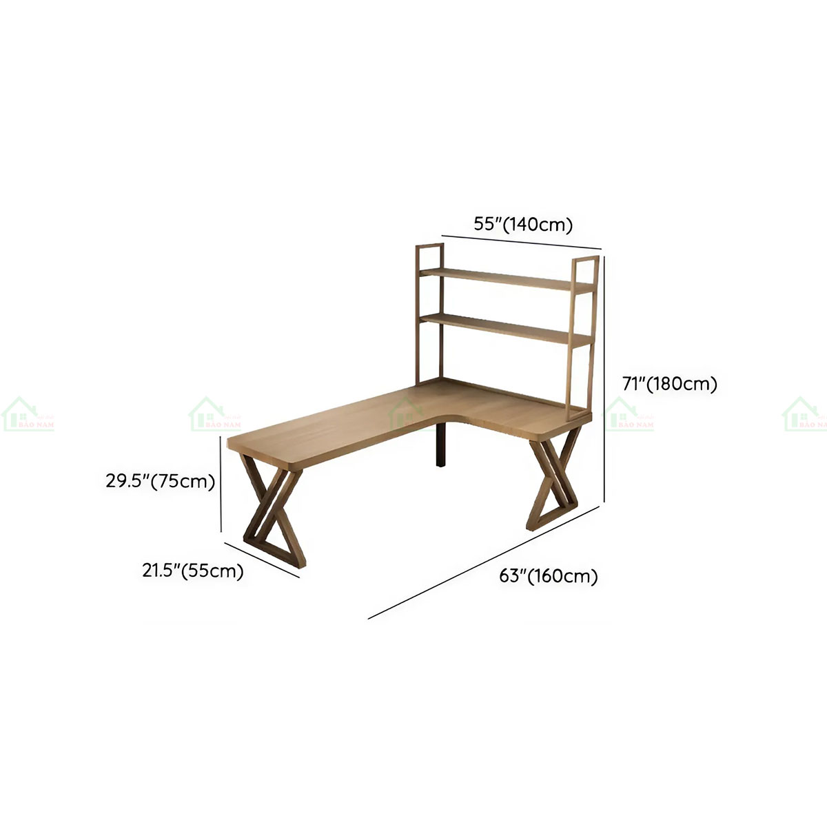 Bàn Làm Việc Chữ L Gỗ Tự Nhiên Hiện Đại Đơn Giản PLV18