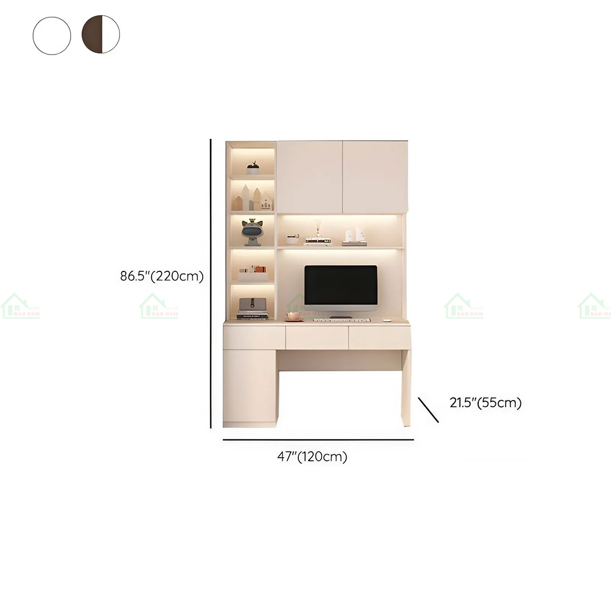 Bàn Làm Việc Gỗ Công Nghiệp MDF Đẹp Hiện Đại PLV21
