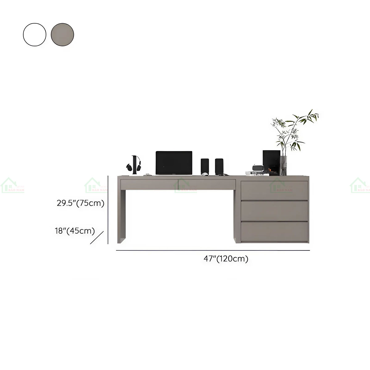 Bàn Làm Việc Gỗ Công Nghiệp MDF Hiện Đại Tối Giản PLV23