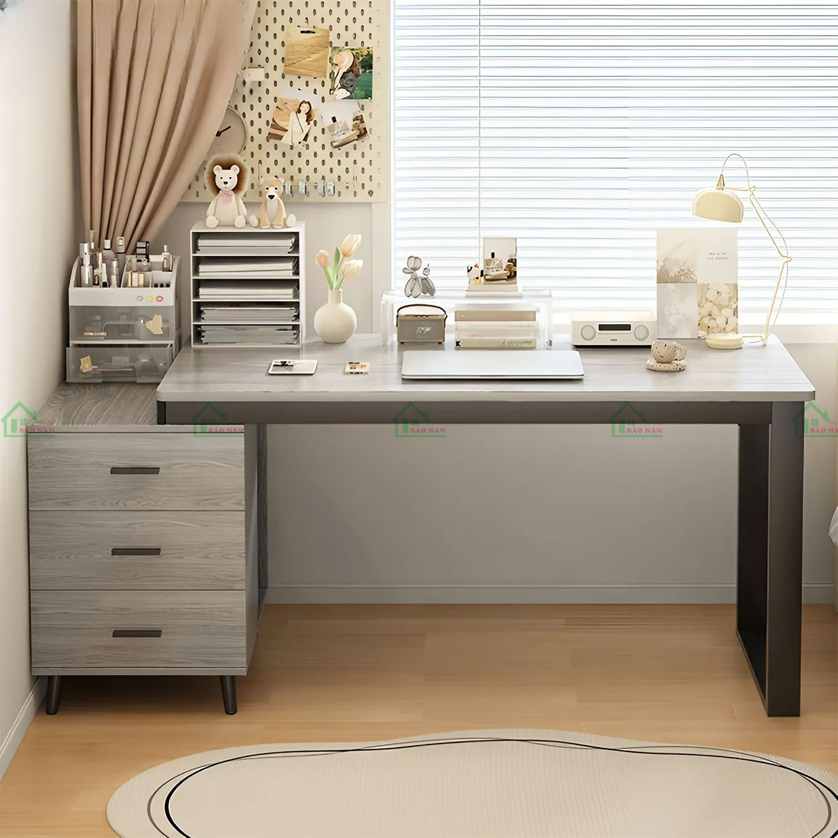 Bàn Làm Việc Gỗ MDF Đẹp Hiện Đại PLV27