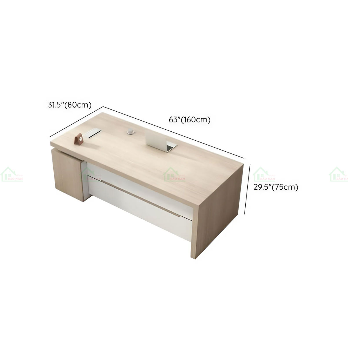 Bàn Làm Việc Văn Phòng Gỗ Công Nghiệp Hiện Đại PLV15