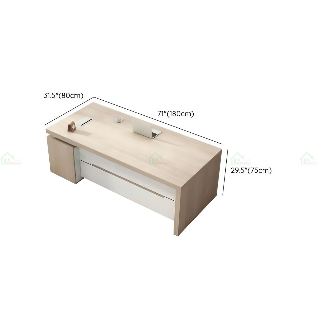 Bàn Làm Việc Văn Phòng Gỗ Công Nghiệp Hiện Đại PLV15