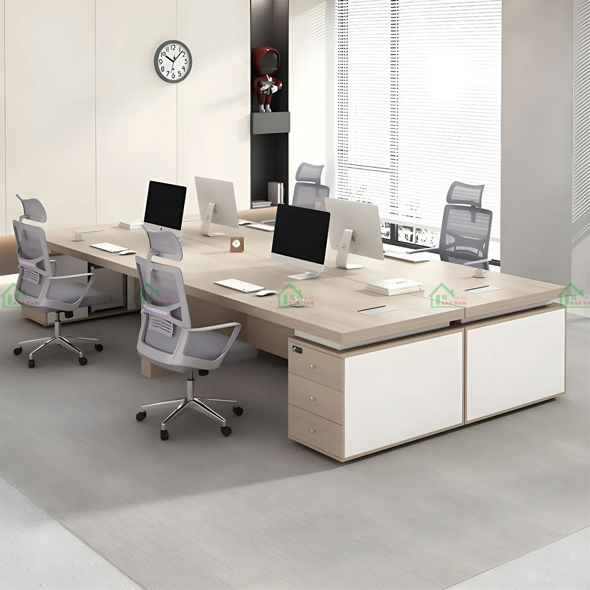 Bàn Làm Việc Văn Phòng Gỗ Công Nghiệp Hiện Đại PLV15