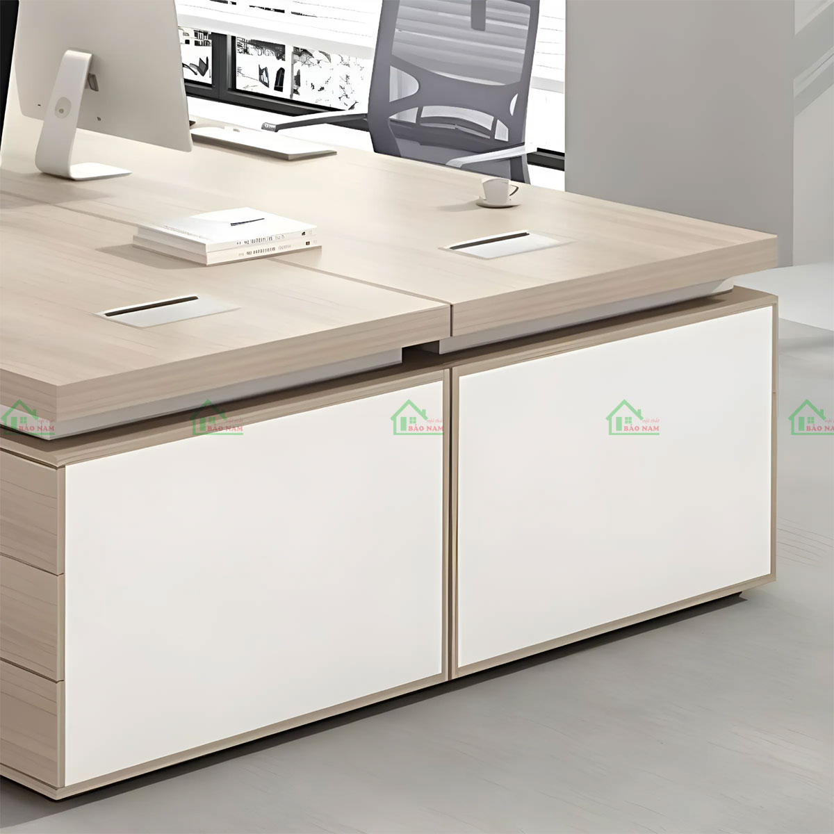 Bàn Làm Việc Văn Phòng Gỗ Công Nghiệp Hiện Đại PLV15