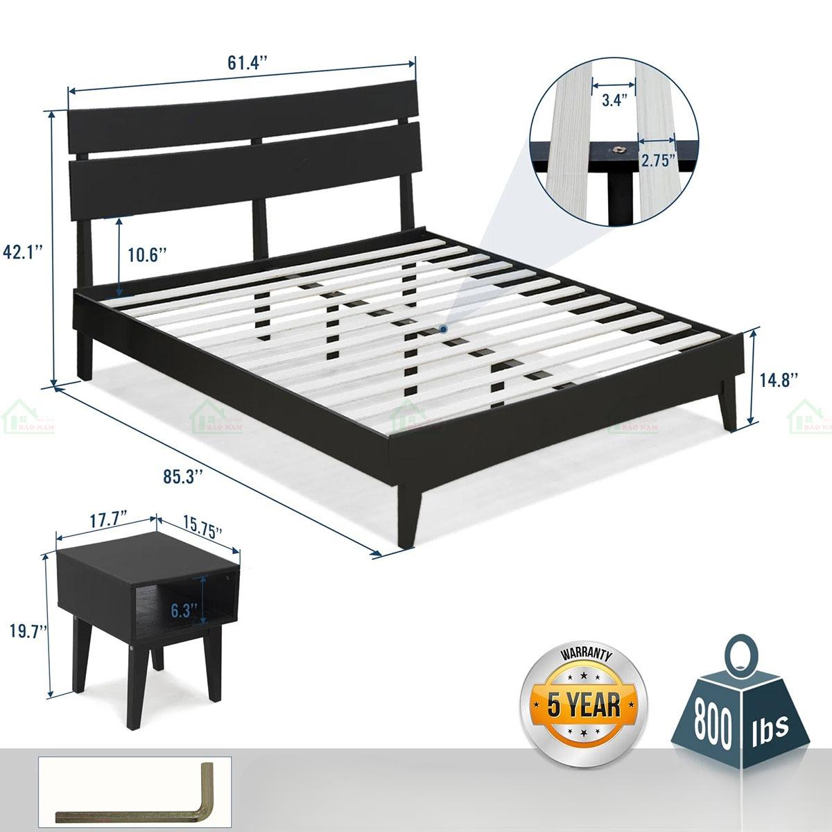 Giường Gỗ Tự Nhiên Đẹp GTN20