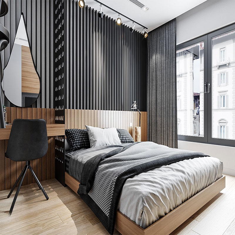 Giường ngủ gỗ công nghiệp hiện đại Giường ngủ gỗ công nghiệp hiện đại