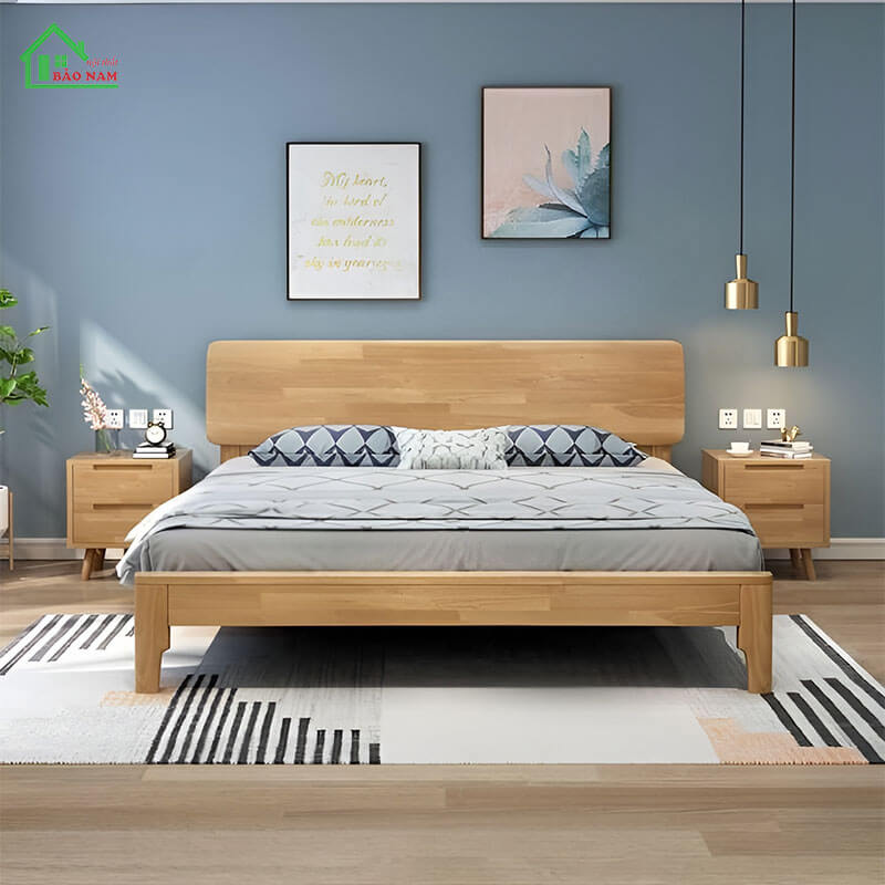 Đóng giường ngủ gỗ tự nhiên giá rẻ Đóng giường ngủ gỗ tự nhiên giá rẻ