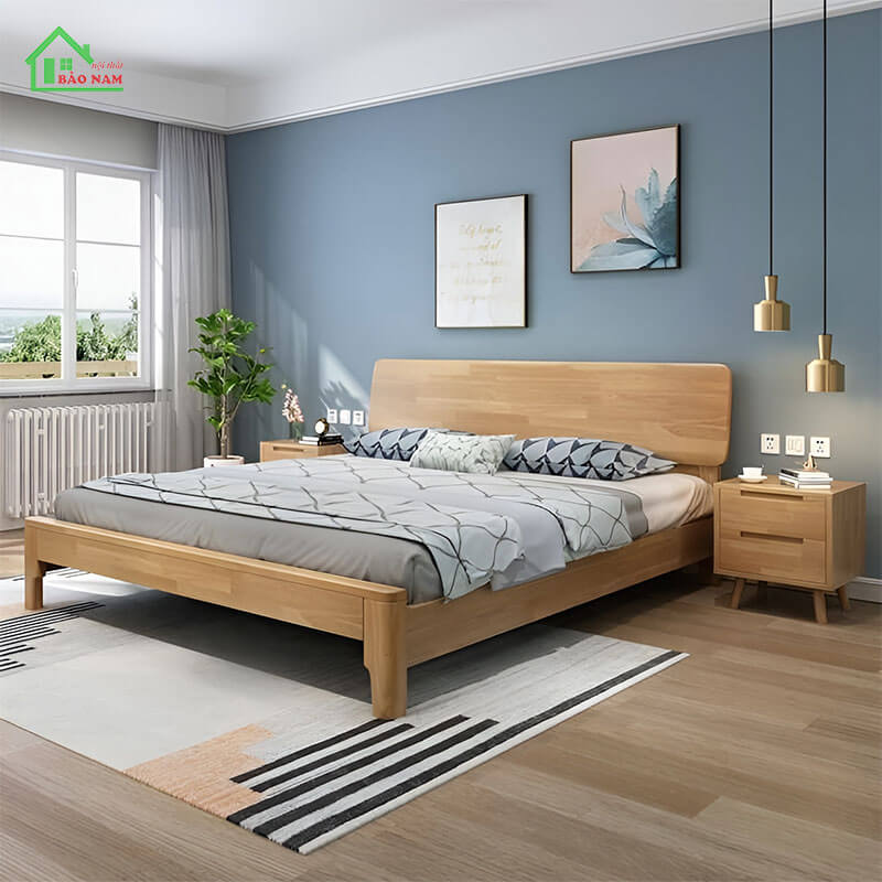 Giường ngủ gỗ tự nhiên GTN02 Giường ngủ gỗ tự nhiên GTN02