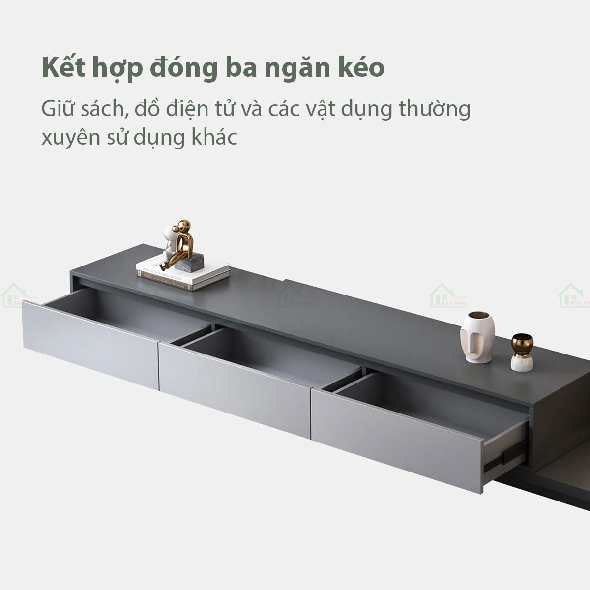 Mẫu Kệ Tivi MDF Màu Xám Hiện Đại Tối Giản PK41