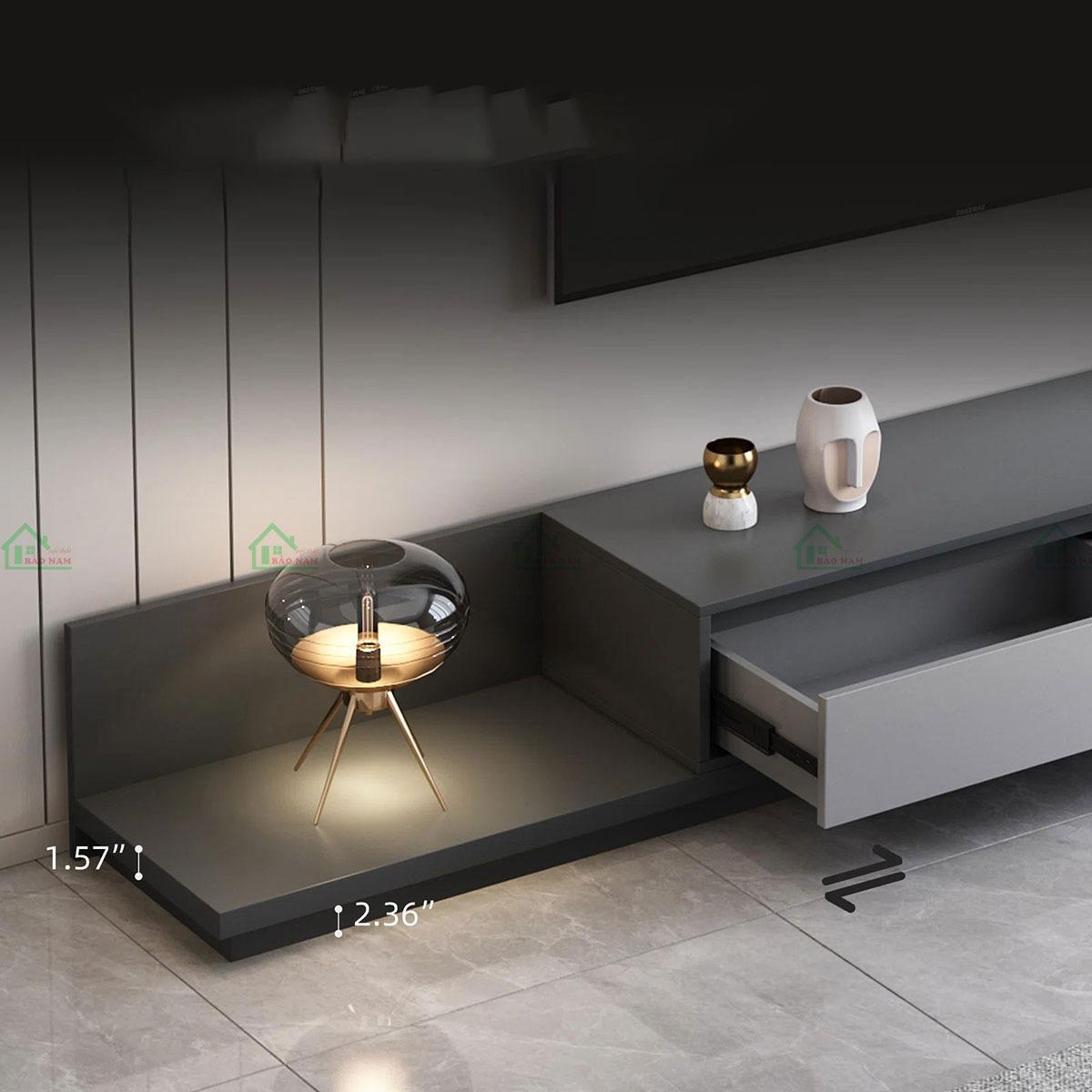 Mẫu Kệ Tivi MDF Màu Xám Hiện Đại Tối Giản PK41