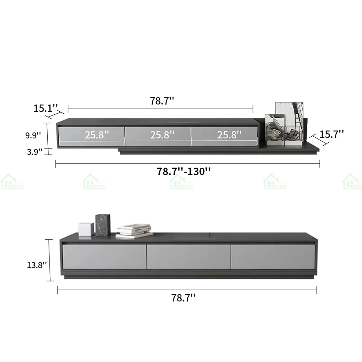 Mẫu Kệ Tivi MDF Màu Xám Hiện Đại Tối Giản PK41