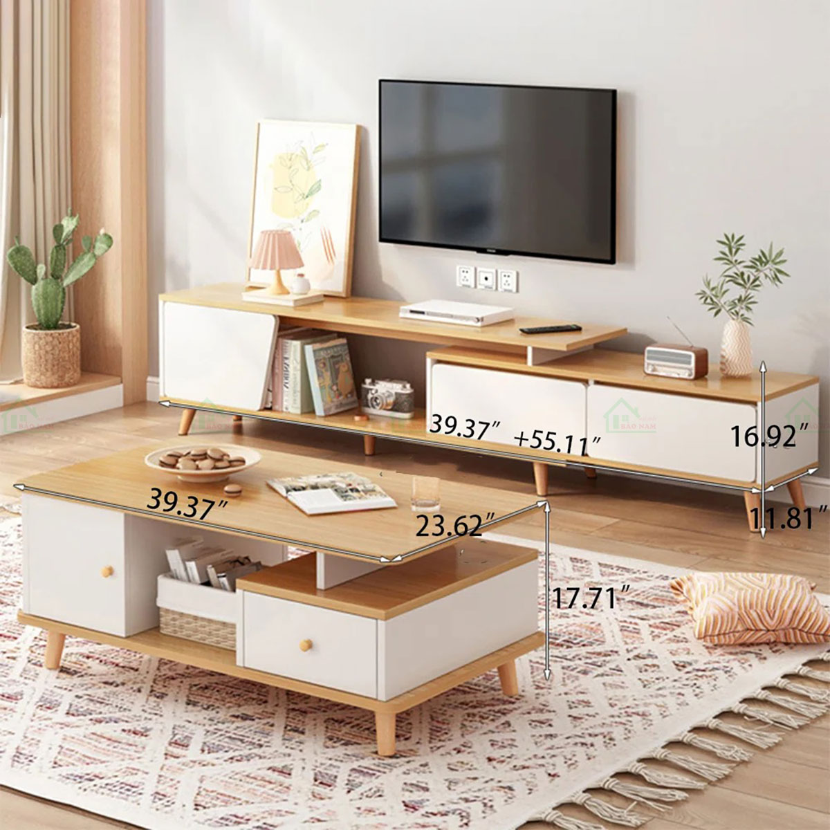 Mẫu Kệ Tivi Phòng Khách Gỗ Công Nghiệp MDF Hiện Đại Đẹp PK32