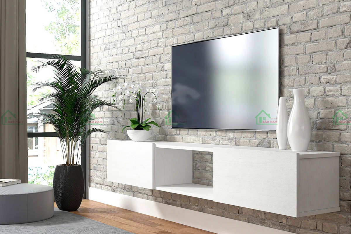 Mẫu Kệ Tivi Treo Tường Gỗ Công Nghiệp An Cường Đẹp Hiện Đại PK33