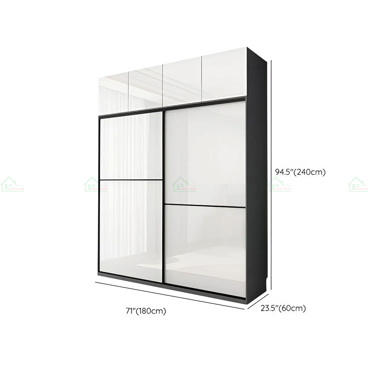 Mẫu Tủ Quần Áo Cửa Lùa Acrylic Bóng Gương Hiện Đại Sang Trọng TAL06