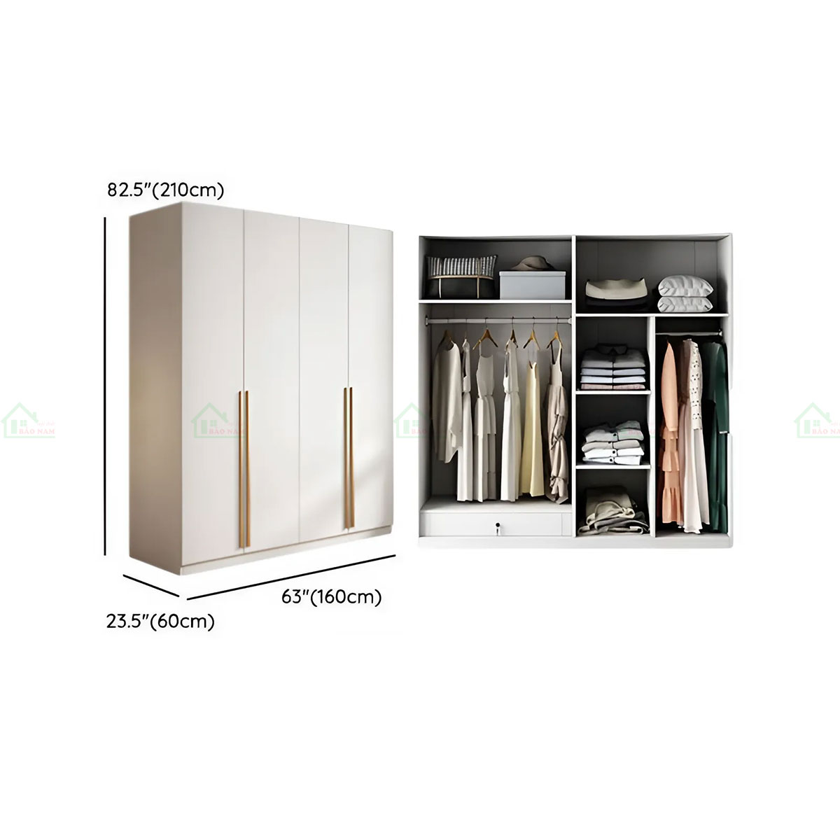 Mẫu Tủ Quần Áo Gỗ Công Nghiệp An Cường Đẹp Hiện Đại TA38