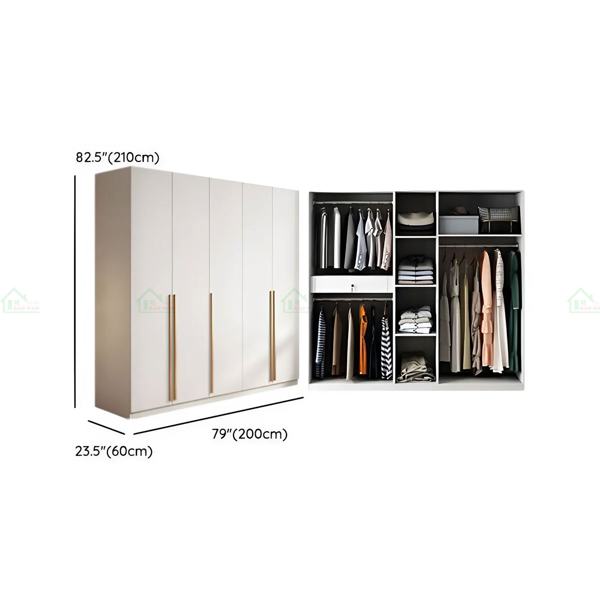 Mẫu Tủ Quần Áo Gỗ Công Nghiệp An Cường Đẹp Hiện Đại TA38