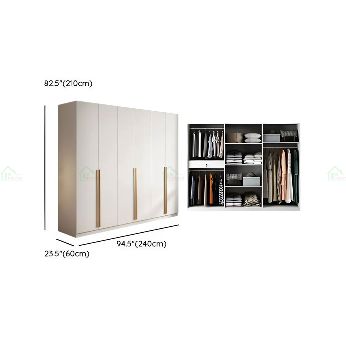 Mẫu Tủ Quần Áo Gỗ Công Nghiệp An Cường Đẹp Hiện Đại TA38