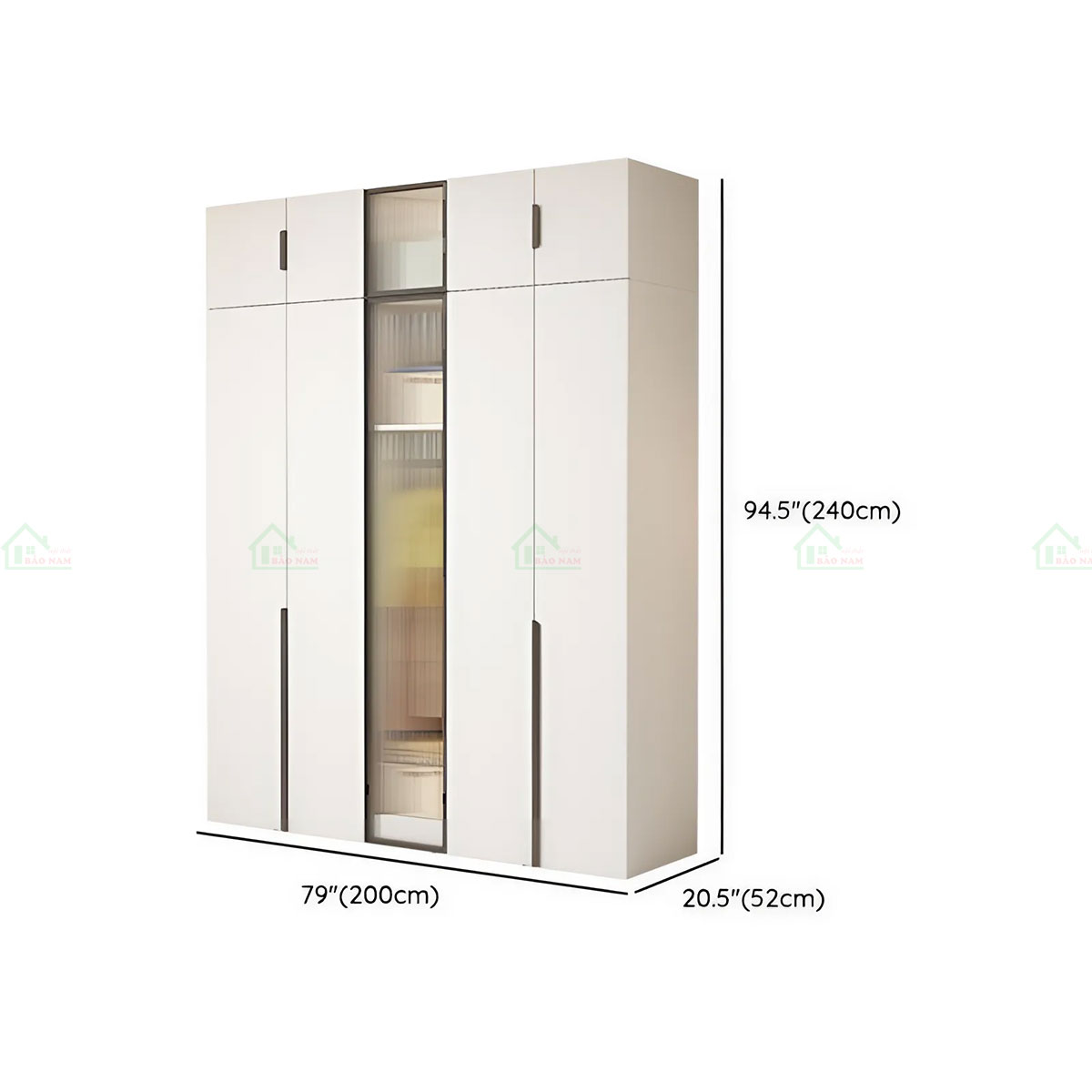 Mẫu Tủ Quần Áo Gỗ Kết Hợp Cánh Kính Hiện Đại Sang Trọng TA36