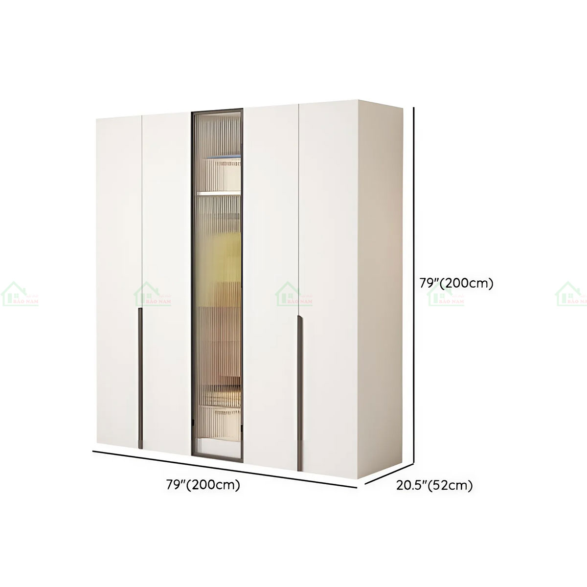 Mẫu Tủ Quần Áo Gỗ Kết Hợp Cánh Kính Hiện Đại Sang Trọng TA36