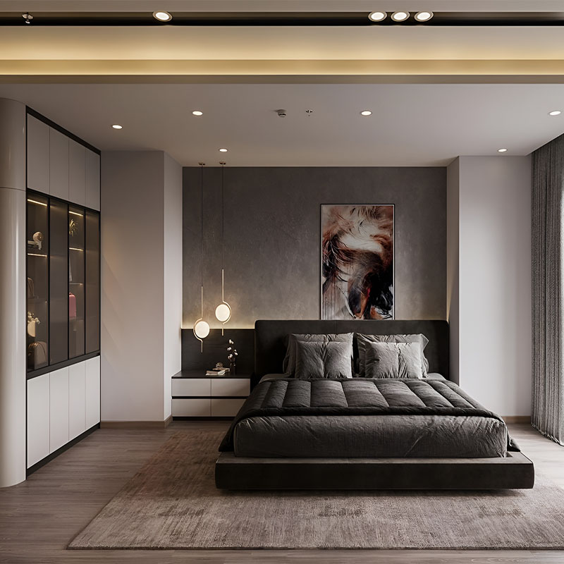 Thiết kế nội thất phòng ngủ master hiện đại Thiết kế nội thất phòng ngủ master hiện đại