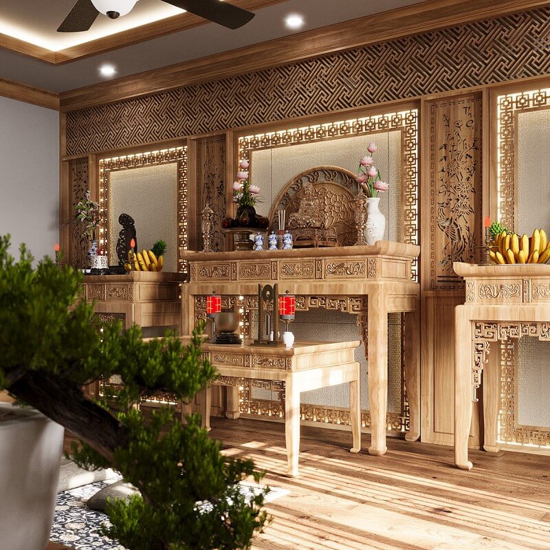 THIẾT KẾ PHÒNG THỜ GIA TIÊN CAO CẤP THIẾT KẾ PHÒNG THỜ GIA TIÊN CAO CẤP