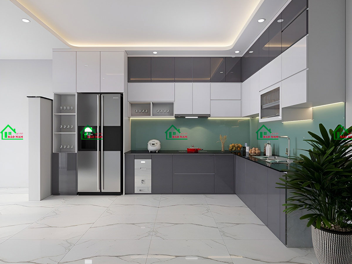 Tủ Bếp Acrylic An Cường Đẹp Hiện Đại TBA38