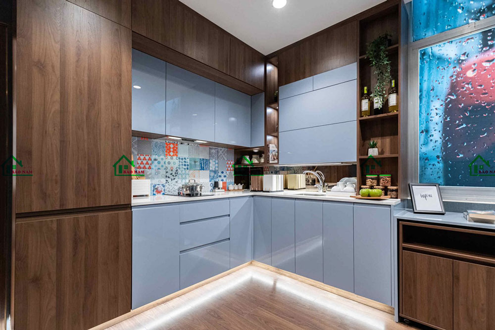 Tủ Bếp Acrylic An Cường Đẹp Hiện Đại TBA46