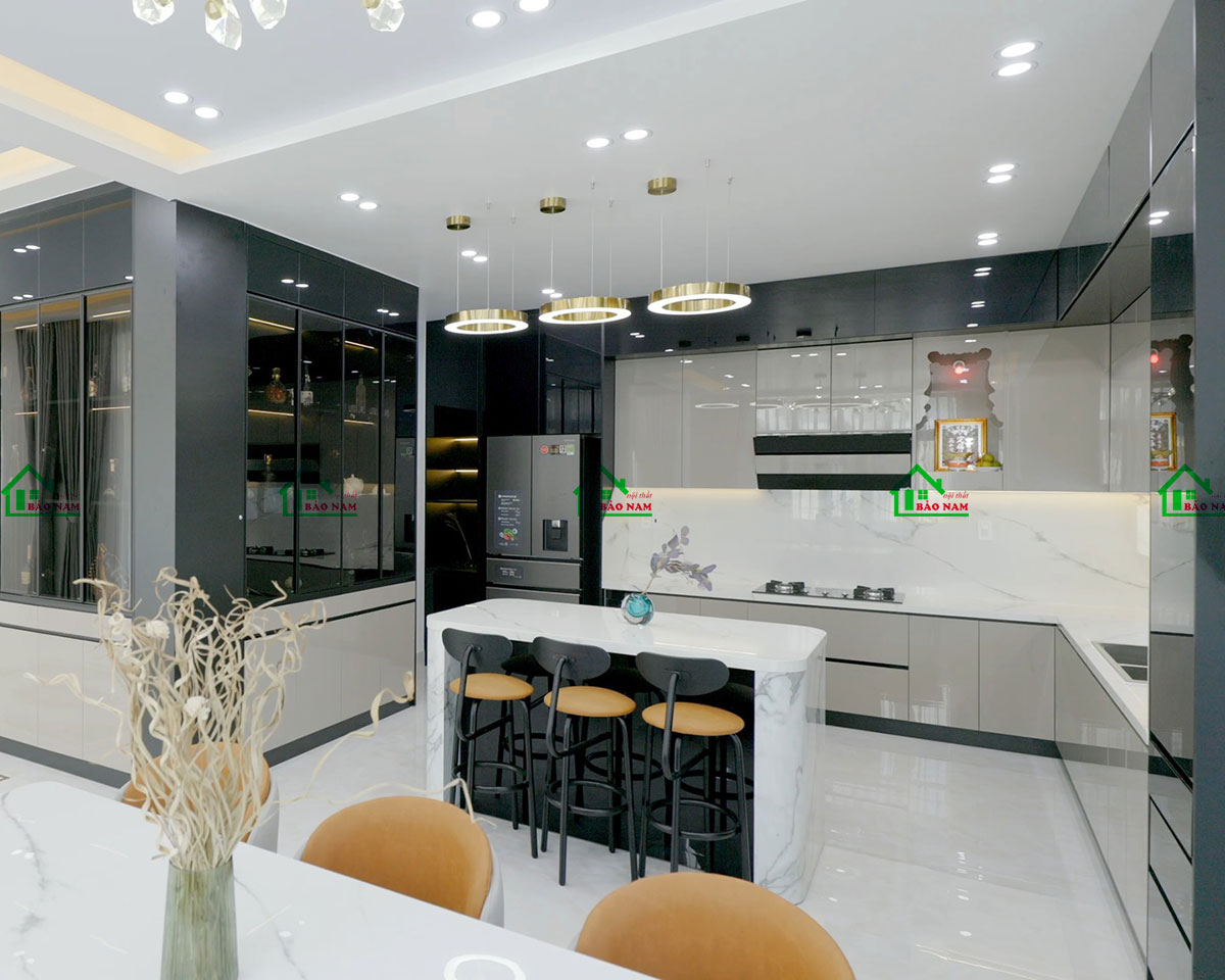 Tủ Bếp Acrylic An Cường Đẹp Hiện Đại TBA49