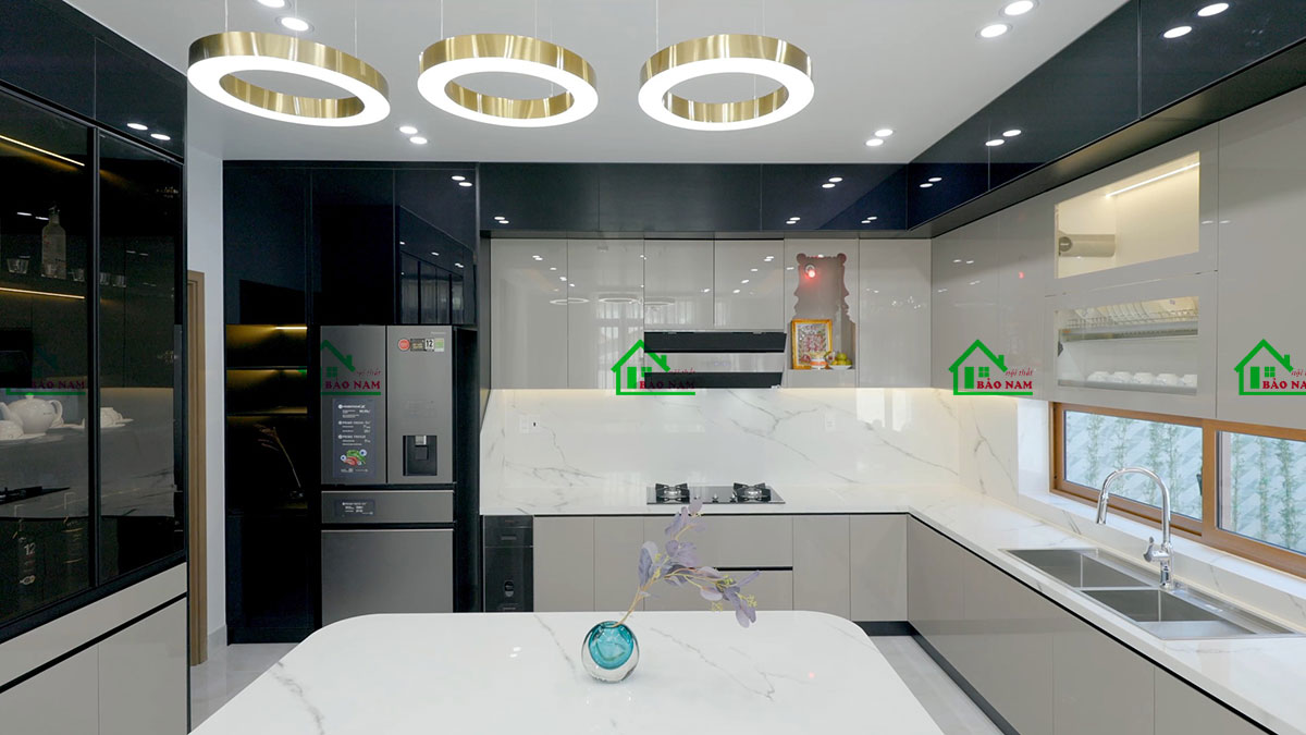 Tủ Bếp Acrylic An Cường Đẹp Hiện Đại TBA49