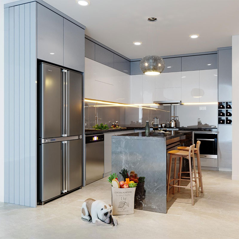 Tủ bếp acrylic an cường đẹp hiện đại