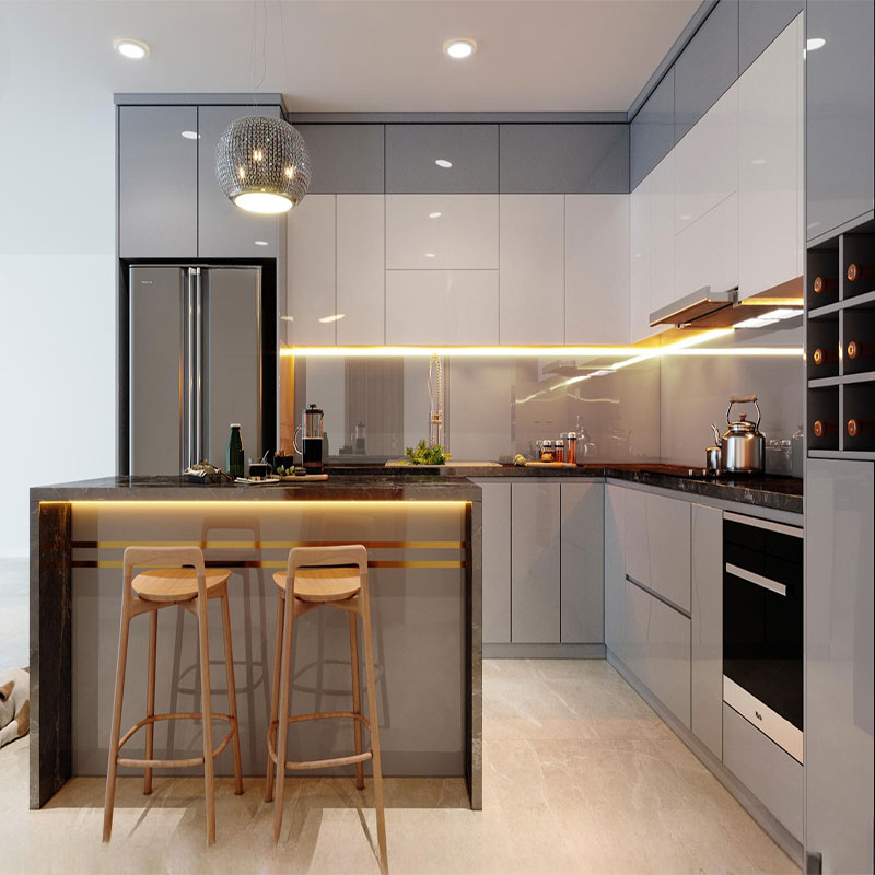 Tủ bếp acrylic đẹp hiện đại TBA24