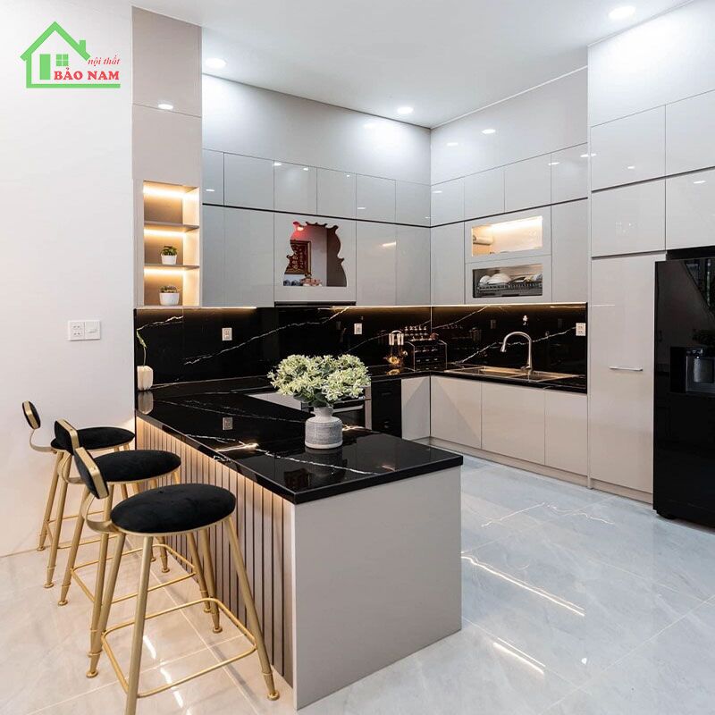 Thiết kế tủ bếp acrylic đẹp Thiết kế tủ bếp acrylic đẹp