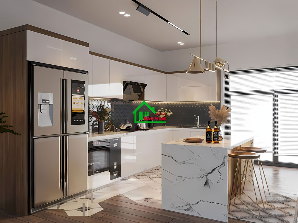 Tủ Bếp Acrylic Đẹp Hiện Đại TBA31