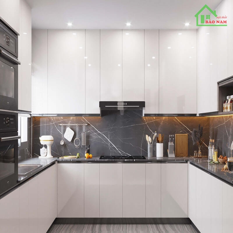 Tủ bếp acrylic hiện đại Tủ bếp acrylic hiện đại