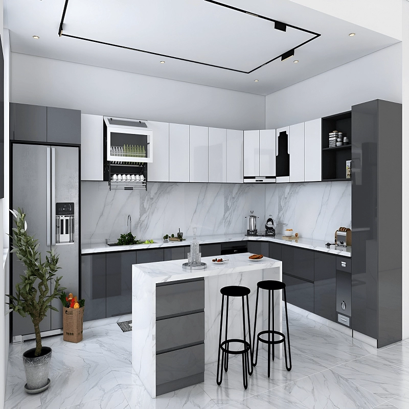 TỦ BẾP ACRYLIC CHỮ L ĐẸP TỦ BẾP ACRYLIC CHỮ L ĐẸP