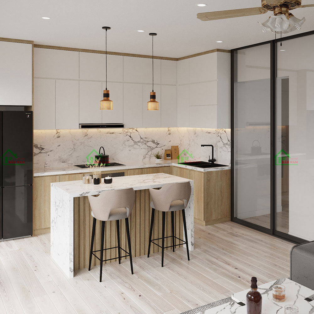 Tủ Bếp Gỗ Công Nghiệp An Cường TB28