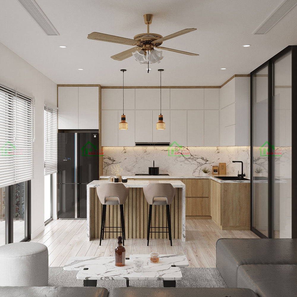 Tủ Bếp Gỗ Công Nghiệp An Cường TB28