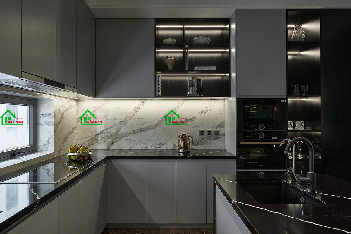 Tủ Bếp Gỗ Công Nghiệp An Cường TB37