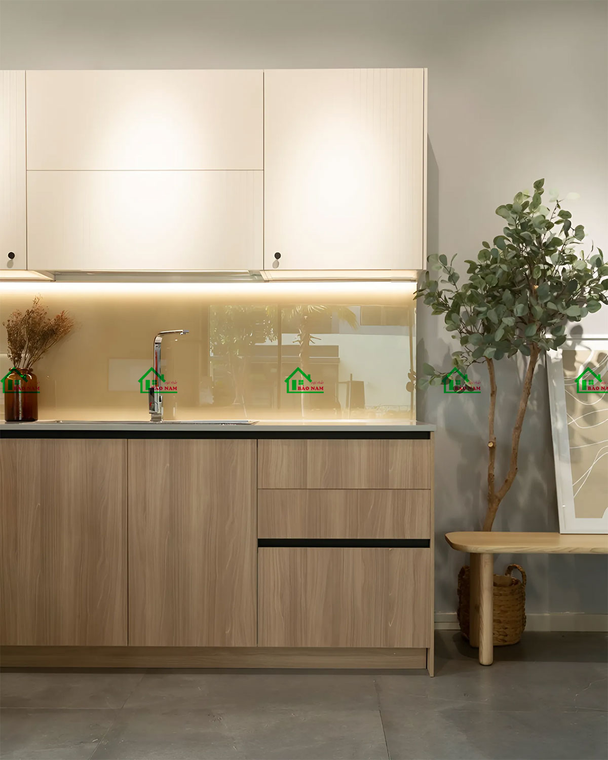 Tủ Bếp Gỗ Công Nghiệp An Cường TB40