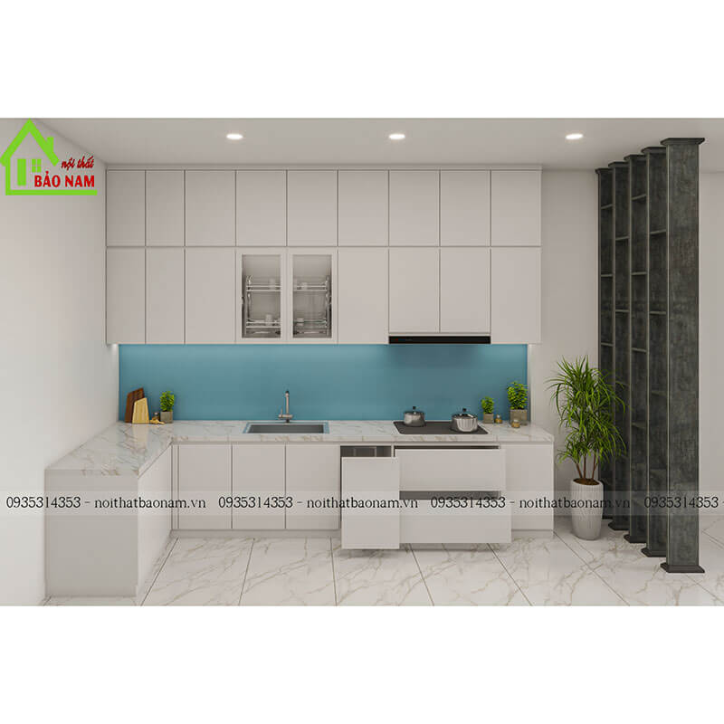 Tủ bếp gỗ công nghiệp hiện đại TB09 Tủ bếp gỗ công nghiệp hiện đại TB09