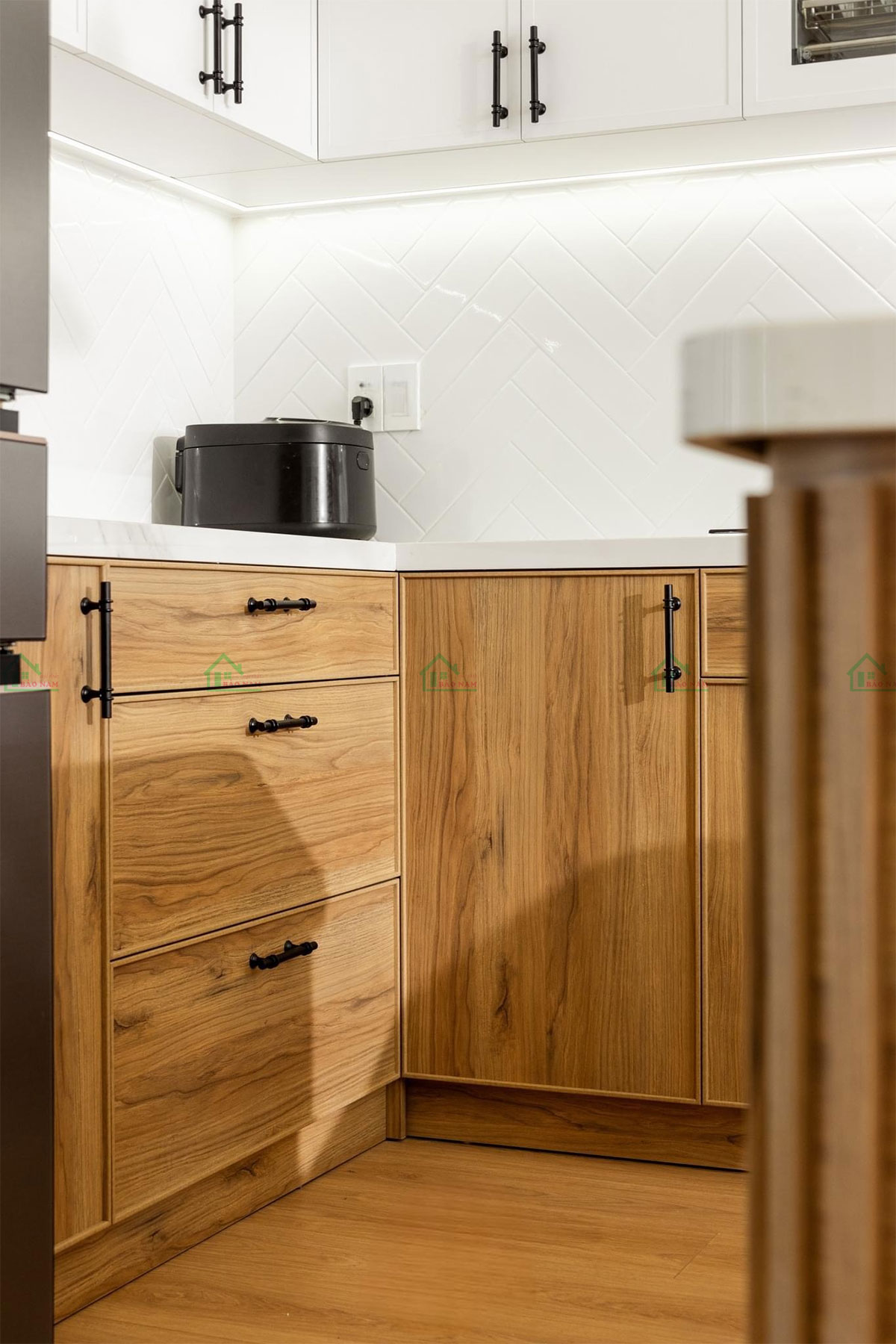 Tủ Bếp Gỗ Công Nghiệp MDF Mirco Shaker BSK10