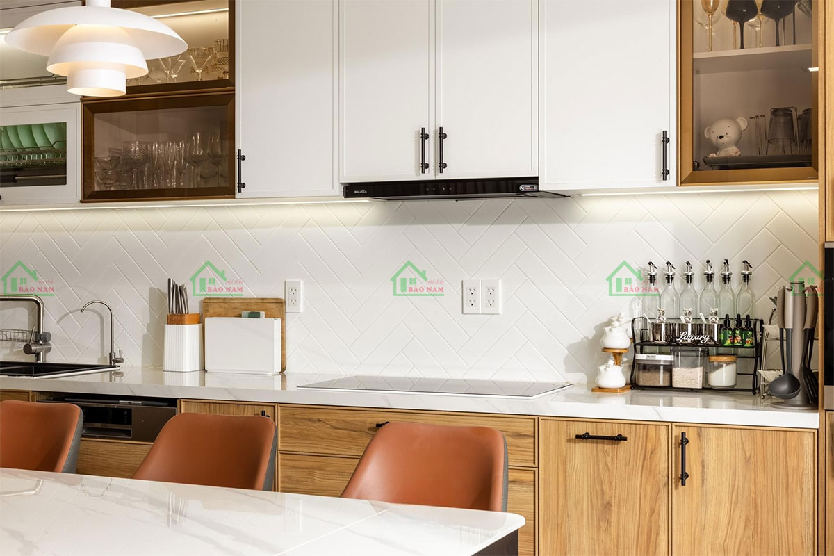 Tủ Bếp Gỗ Công Nghiệp MDF Mirco Shaker BSK10