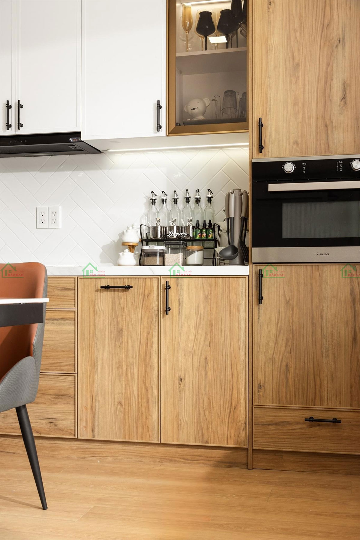 Tủ Bếp Gỗ Công Nghiệp MDF Mirco Shaker BSK10